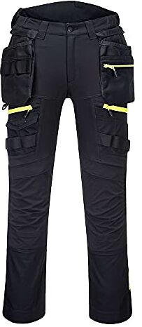 Portwest DX4 Pantalone Holster Tasca Rimovibile per uomo, Colore: Nero, Taglia: 38,