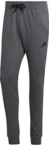 Adidas Regular Tracksuit Bottoms Pantaloni da Uomo, Essentials Fleece, Dark Grey Heather/Black, S