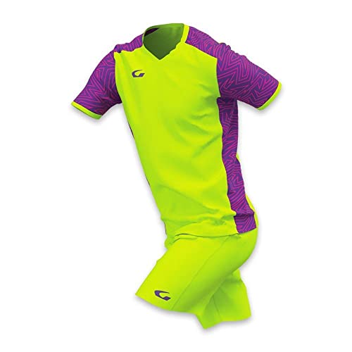 GEMS KIT LAOS Kit da calcio Unisex Adulto GIALLO FLUO/VIOLA XL