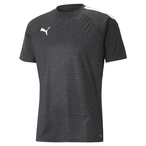 Puma Maglia Grafica Teamliga, Calcio Uomo, Nero-Ombra Grigio, XS