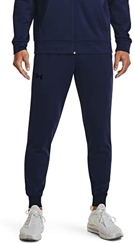 Under Armour Felpa da Jogging in Pile Bottoms, Navy Midnight/Black, L Uomo