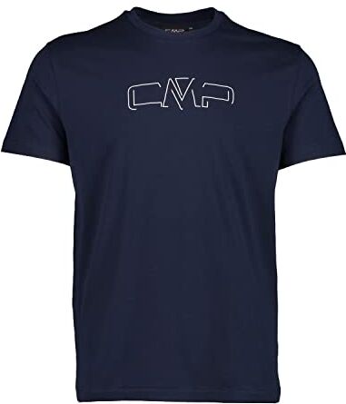 CMP T-Shirt in Jersey da Uomo, B.Blue-Bianco, 50