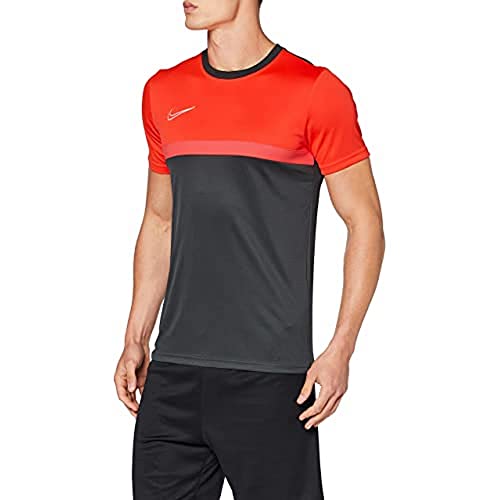 Nike DF Academy PRO, T-Shirt Uomo, Anthracite/Bright Crimson/Whit, S
