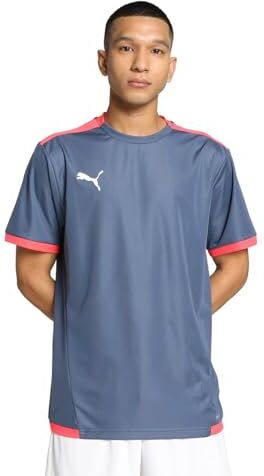 Puma Maglia Teamliga, Maglietta da Calcio Uomo, Inky Blue-Fire Orchidea, M