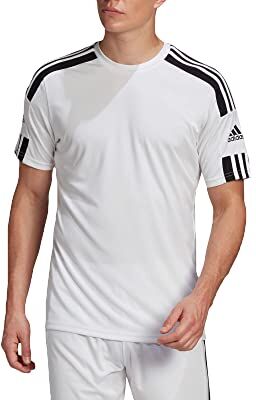 Adidas Squadra 21 Short Sleeve Jersey T-shirt, White/Black, L Uomo