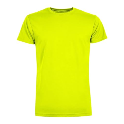 Niscioma T-Shirt Sportiva Uomo Maglia Calcio Tennis Padel Traspirante, Leggera, Comoda Disponibile in Diverse Taglie e Colori Maglietta Tecnica, Giallo Fluo, S