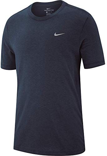 Nike Dri-Fit, Maglietta Uomo, Blu (Obsidian Heather/Matte Silver), M