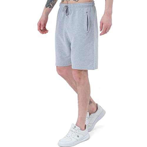 Smith & Solo Pantaloncini Sportivi da Uomo Cotone, Corti, da Corsa, da Uomo, Estivi, da Jogging, Fitness e Tennis, 7316 Grigio, XXL