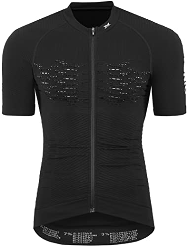 X-Bionic Effektor 4.0 Cycling Zip Camicia a Maniche Corte Uomini da Ciclismo B002 Opal Black/Arctic White M