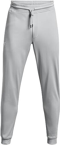 Under Armour Jogger Sportstyle Tricot, Pantaloni della Tuta Uomo, MOD Grigio / / Bianco, XXL-3XL