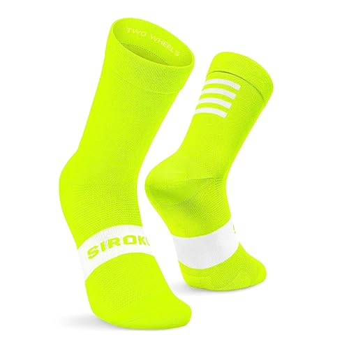 SIROKO Calze da Ciclismo  XL-XXL Giallo fluo