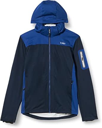 CMP Giacca in light softshell da uomo con cappuccio removibile, B.Blue-Ghiaccio, 46