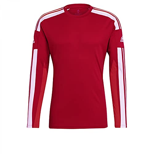 Adidas Squadra 21 Long Sleeve Jersey, Maglia Lunga Uomo, Team Power Red/White, XS