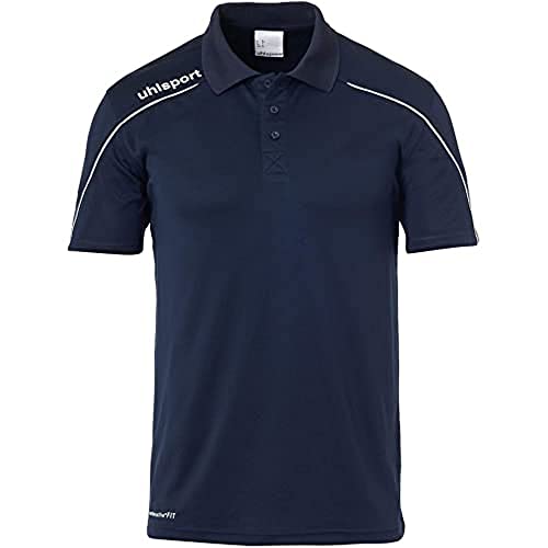 Uhlsport Stream 22 Polo Shirt, Uomo, Navy/White (Blu Navy, Bianco), S