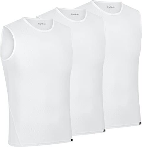 GripGrab Termica Ciclismo Senza Maniche Base Layer Anti-odore Leggero Intima Da Bicicletta Ab, Maglia Unisex Adulto, 3 X Bianco, S