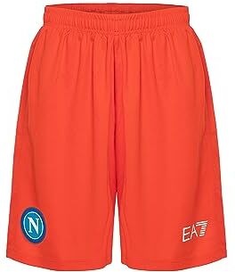 SSC NAPOLI Shorts Gara Portiere Home, EA7, Prodotto Ufficiale, Arancione, 2023/2024, XS