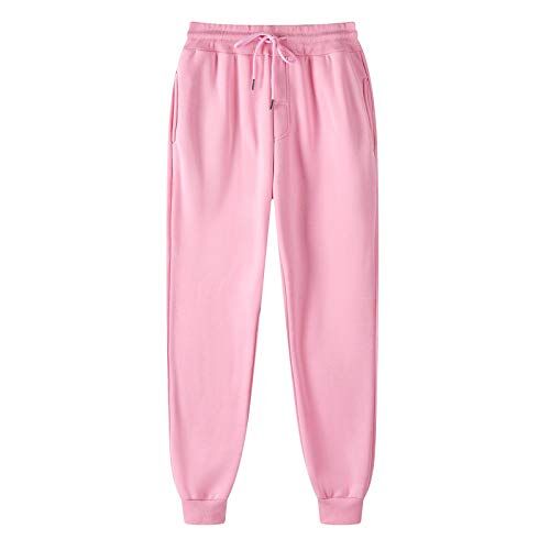 KEERADS Pantaloncini Pole Dance Ragazza Uomo Casual Hip Hop Pants Lace-up Track Cuff Solid color Workout Pants with Pocket Pantaloni Sci Rossignol Bianco (f-Pink, M)