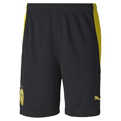 Puma BVB Shorts Replica, Pantaloncini Uomo, Black-Cyber Yellow, XL