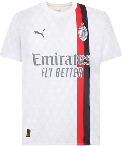 ACM 1899 AC Milan Maglia Gara Away, Stagione 23/24,Bianco,Adulto,Unisex, XL