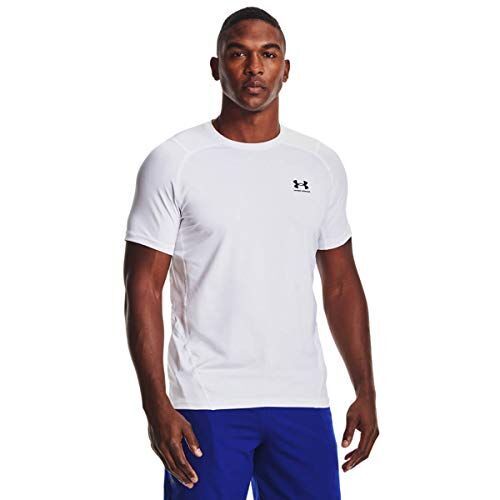 Under Armour Ua Hg Armour Fitted Ss T-shirt, Bianco, S Uomo