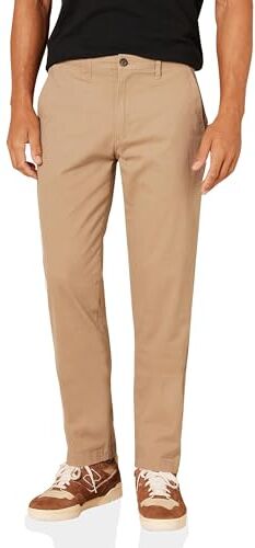 Amazon Essentials Pantaloni Chino Elasticizzati Casual dalla vestibilità Sportiva (Disponibili in Taglie Extra Forti) Uomo, Kaki Scuro, 60W / 30L