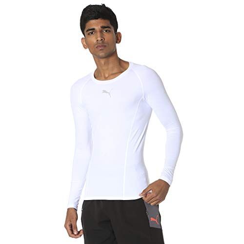 Puma Liga Baselayer LS Technical T-Shirt, Man, White, 52/54 (Manufacturer Size: L)