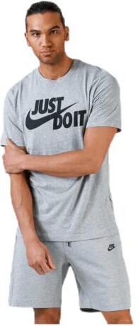 Nike Tee Just Do It Swoosh, T Shirt Unisex Adulto, Grigio (Dark Grey Heather/Black 063), L