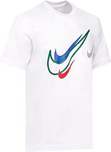 Nike Maglietta da uomo T-shirt da uomo con logo Swoosh T-shirt classica a maniche corte bianca DQ3944 100 Nuovo, bianco, XXL