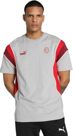 Puma AC Milan T-shirt Ftbl Archive, Adulto, Unisex, Concrete Gray Tango Red, XXL