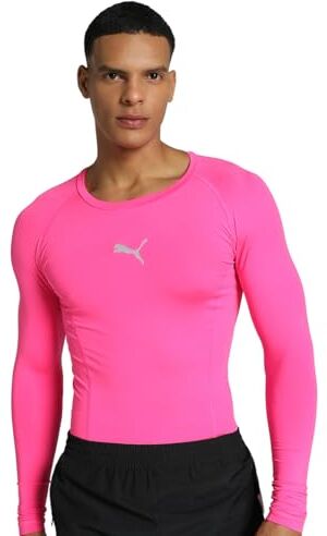 Puma Liga Baselayer Tee LS, Maglia A Manica Lunga Uomo, Fluo Pink, XXL