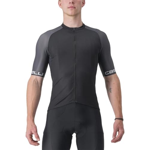 CASTELLI Entrata Vi Jersey, Maglia Da Ciclismo A Manica Corta Uomo, Nero (Light Black/Dark Gray-silver G), M