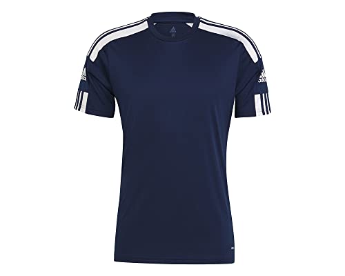 Adidas Squadra 21 Short Sleeve Jersey T-shirt, Team Navy Blue/White, L Uomo