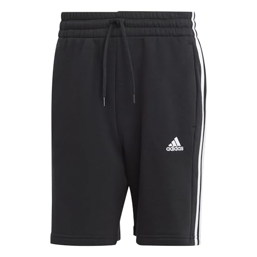 Adidas Pantaloncini da Uomo Essentials in Pile a 3 Strisce, 3XL Alto, Nero