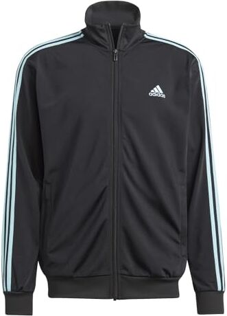 Adidas Basic 3-Stripes Tricot Tracksuit, Tuta Sportiva Uomo, Black Light Aqua, XL