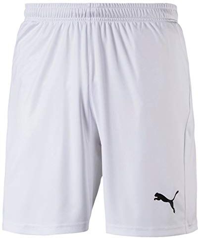 Puma LIGA Shorts Core, Pantaloncini da Calcio, Uomo, Bianco ( White/ Black), XL