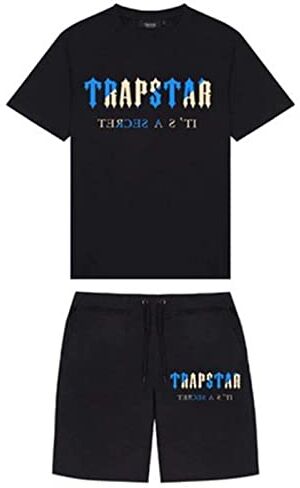 POLDOM Tuta Sportiva Da Uomo T-shirt Trapstar in 2 Pezzi Tuta Da Jogging Trapstar Set Top e Pantaloncini a Maniche Corte da Uomo Summer Tracksuit Set,Unisex (Color : 14, Dimensione : Medium)