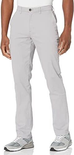 Amazon Essentials Pantaloni Chino Elasticizzati Casual dalla vestibilità Sportiva (Disponibili in Taglie Extra Forti) Uomo, Grigio Chiaro, 34W / 31L