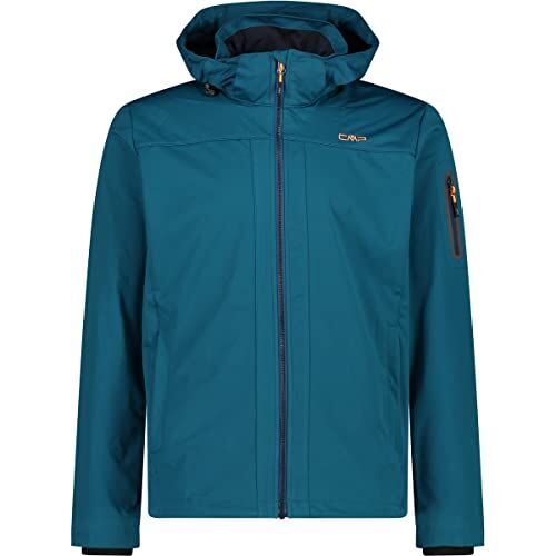 CMP Giacca in Light Softshell da Uomo con Cappuccio Removibile, Deep Lake, 50