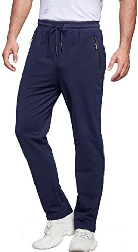 ZOXOZ Pantaloni Tuta Uomo Sportivi Pantalone Uomo Joggers Cotone Pantaloni Elasticizzati Uomo Jogging Slim Fit Felpa Corsa Fitness con Elastico in Vita Coulisse Regolabile Tasche Blu L