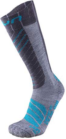 UYN Wintersports Calze Tecniche Da Sci, Adulto, Grigio (Grey/Turquoise), 37/38