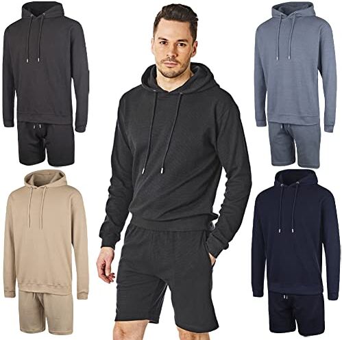 RIPT Performance Set uomo con cappuccio e set di abbigliamento da casa corto, Anthracite, XL