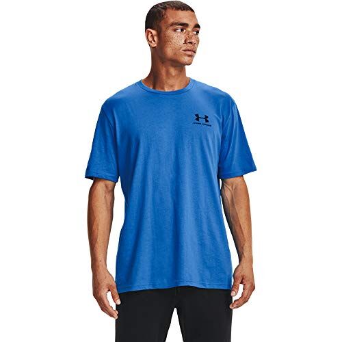 Under Armour Sportstyle-Maglietta A Maniche Corte A Sinistra T-Shirt, Brilliant Blue (787)/Nero, S/M Uomo