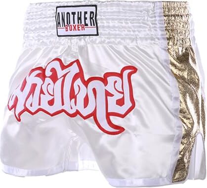 ARIASS Pantaloncini Muay Thai unisex, pantaloncini da boxe for cross training MMA, allenamento for arti marziali BJJ, abbigliamento da combattimento con coulisse (Color : White3, Size : X-Large)