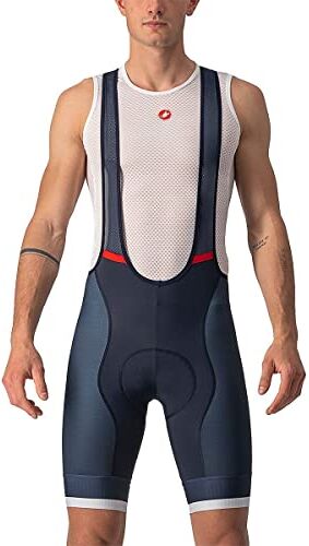 CASTELLI Competizione Kit BIBSHORT, Pantaloncini Ciclismo Uomo, Savile Blue/Silver Gray, XXXL