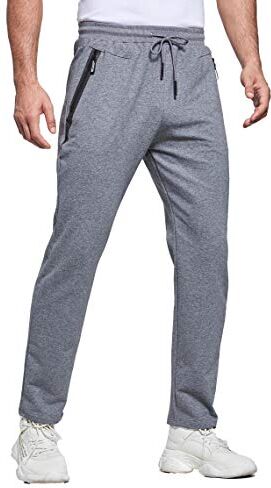 Tansozer Pantaloni Tuta Uomo Sportivi Pantalone Uomo Joggers Cotone Pantaloni Elasticizzati Uomo Jogging Felpa Fitness Pantaloni Grigio L