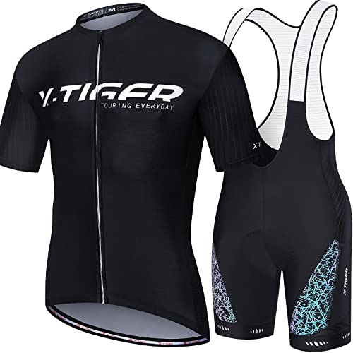 X-TIGER da Ciclismo Uomo 5D Gel Salopette Pantaloncini Corti Imbottiti Set di Abbigliamento Ciclista