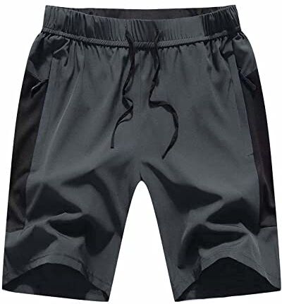 JustSun Pantaloncini Uomo Sportivi Palestra Shorts Uomo Pantaloncini Running Uomo con Tasche Estivi Corsa Pantaloncini Tuta Grigio S