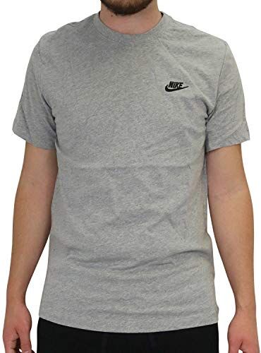 Nike M Nsw Club Tee Maglietta, Dk Grey Heather Black, S Uomo