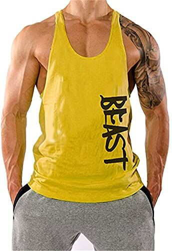 Cabeen Beast Palestra Uomo Canotta Bodybuilding Canottiera Smanicato Cotone Sport Tank Top