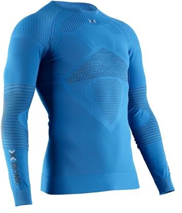 X-Bionic Energizer 4.0 Round Neck Long Sleeves Strato Base Camicia Funzionale, uomo, teal Blue/Anthracite, 2XL